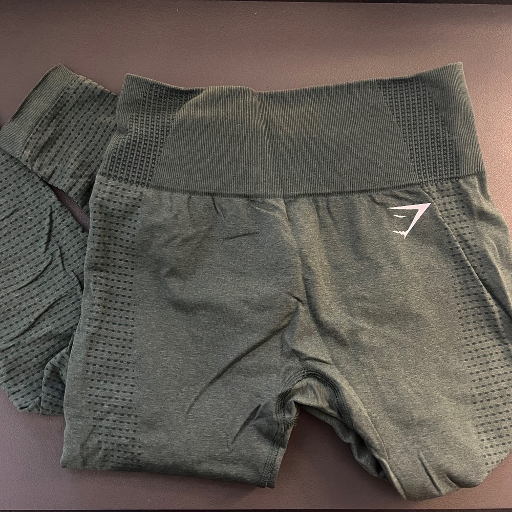 Gymshark Vital Seamless 2.0 Leggings - Dark Green Marl - (S)
